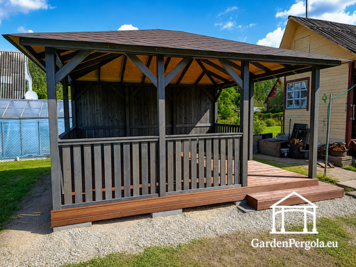 4x4,5 m koka lapene - garden gazebo pergola