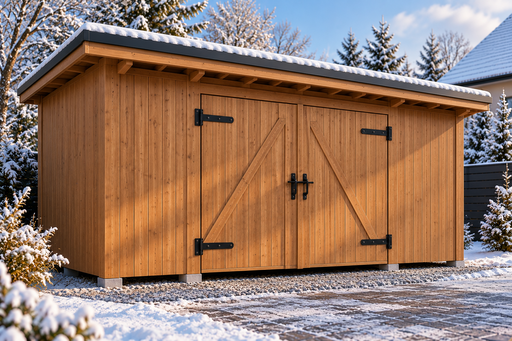 3 × 5 m koka dārza nojume ar dubultdurvīm - garden gazebo pergola